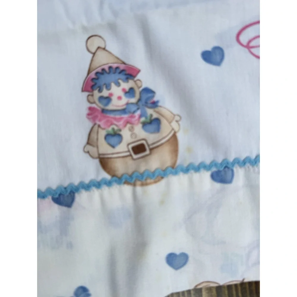 Vintage Handmade Pillowcases Pair Nursery Teddy Bear Doll Kids Pastel Retro
